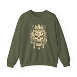 Ah Puch Skull Crown Mayan Glyph Style Unisex Sweatshirt