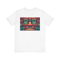 Neon Aztec Mask God Illustration Unisex T-Shirt