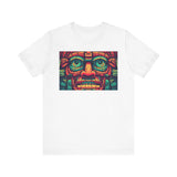 Neon Aztec Mask God Illustration Unisex T-Shirt