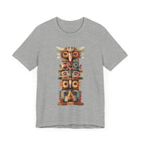 Stacked Tribal Totem Symbols Geometric Faces Unisex T-Shirt