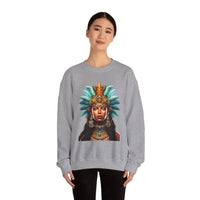 Aztec Royal Warrior Queen Portrait Illustration Unisex Sweatshirt