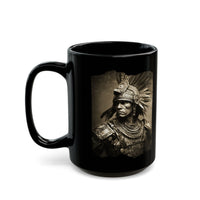 Vintage Inca Warrior Sepia Portrait Black Mug