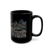 Andean Cliffside Inca Citadel Graphic Black Mug
