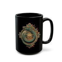 Quetzalcoatl Feathered Sun Glyph Black Mug