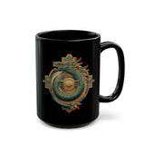 Quetzalcoatl Feathered Sun Glyph Black Mug