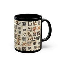 Mayan Petroglyph Stamped Texture Black Mug