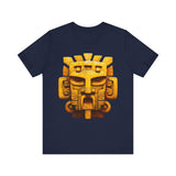 Golden Warrior Mask Andean Glyph Style Unisex T-Shirt