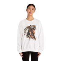 Aztec Jaguar Warrior Woman Watercolor Unisex Sweatshirt