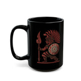Young Warrior Glyph Pre-Hispanic Style Black Mug