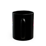 Neon Graffiti Mayan Skull Cartoon Style Black Mug