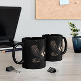 Chibi Inca Condor Cartoon Style Black Mug
