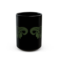 Aztec Western Bull Skull Longhorn Illustration Black Mug
