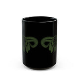 Aztec Western Bull Skull Longhorn Illustration Black Mug
