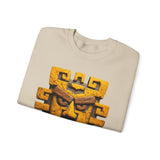 Ancient Andean Warrior Mask Golden Glyph Style Unisex Sweatshirt