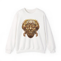 Aztec Golden Solar Deity Mask Unisex Sweatshirt