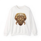 Aztec Golden Solar Deity Mask Unisex Sweatshirt