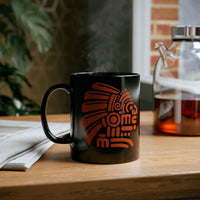 PreColumbian Aztec Head Icon Black Mug