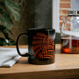 PreColumbian Aztec Head Icon Black Mug