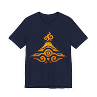 Tribal Volcano Spiral Smoke Glyph Style Unisex T-Shirt