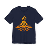 Tribal Volcano Spiral Smoke Glyph Style Unisex T-Shirt
