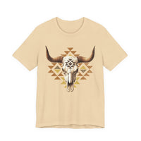 Tribal Bull Skull Earth Symbol Illustration Unisex T-Shirt