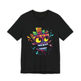Cyber Aztec Skull Cartoon Style Unisex T-Shirt