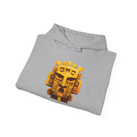 Golden Warrior Mask Andean Glyph Style Unisex Hoodie