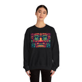 Neon Aztec Mask God Illustration Unisex Sweatshirt