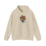 Cyber Aztec Skull Cartoon Style Unisex Hoodie
