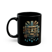 Tlaloc Ancient Rain Mask Glyph Black Mug