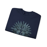 Aztec Warrior Duel Obsidian Glyph Style Unisex Sweatshirt