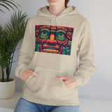Neon Aztec Mask God Illustration Unisex Hoodie