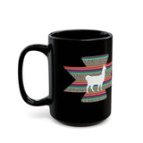 Andean Llama Fiesta Illustration Black Mug
