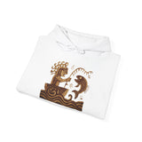 Pre-Hispanic Fisherman with Symbolic Fish Glyph Style Unisex Hoodie