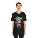 Cyber Aztec Chibi Warrior Neon Style Unisex T-Shirt