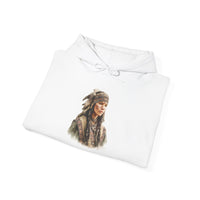 Inca Warrior Woman with Feathered Headdress Watercolor Unisex Hoodie