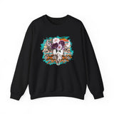 Aztec Floral Cow Skull on Turquoise Pattern Unisex Sweatshirt
