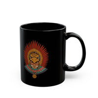 Aztec Warrior Priestess in Eagle Headdress Black Mug