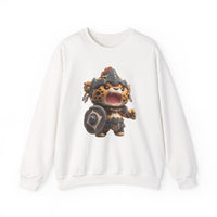 Chibi Mayan Jaguar Warrior Cartoon Style Unisex Sweatshirt