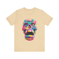 Neon Graffiti Mayan Skull Cartoon Style Unisex T-Shirt