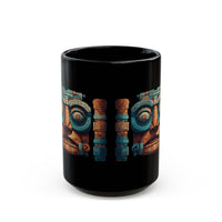 Stone Guardian of the Ancients Illustration Black Mug