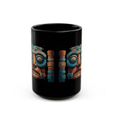Stone Guardian of the Ancients Illustration Black Mug