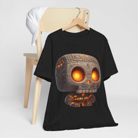 Glow-Eyed Tribal Stone Skull Unisex T-Shirt