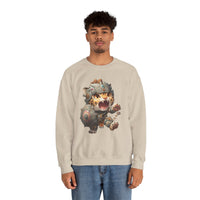 Chibi Mayan Jaguar Warrior with Tribal Shield Unisex Sweatshirt
