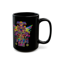 Psychedelic Mesoamerican Totem Mask Black Mug