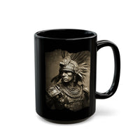 Vintage Inca Warrior Sepia Portrait Black Mug