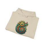Colorful Quetzalcoatl Sun Serpent Glyph Style Unisex Hoodie
