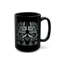 Obsidian Blade Warriors Aztec Glyph Style Black Mug