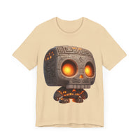 Glow-Eyed Tribal Stone Skull Unisex T-Shirt
