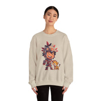 Chibi Aztec Warrior with Jaguar Cub Cartoon History Unisex Sweatshirt